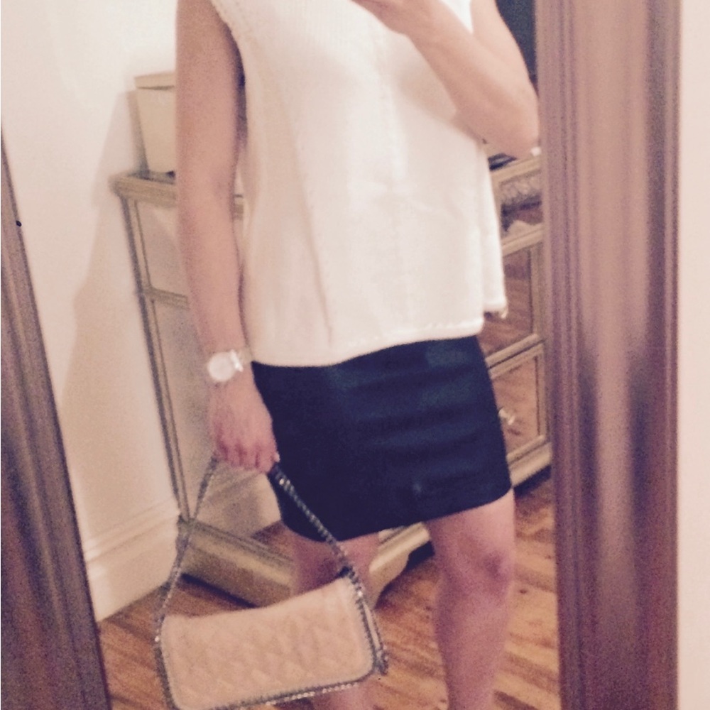 Black leather Helmut Lang mini- skirt